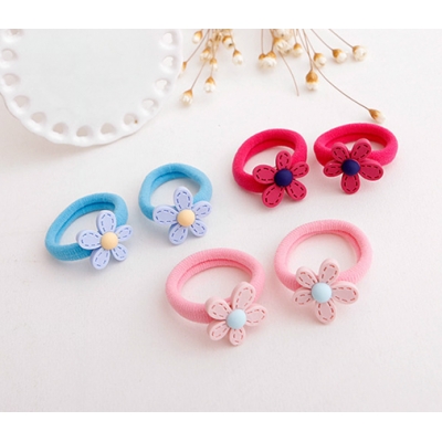 Sweet candy color cute design flower rubber hair band for kids